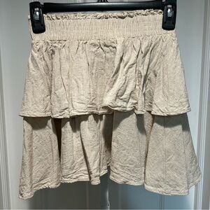 Princess Polly Tiered Linen Mini Skirt - Size 4
